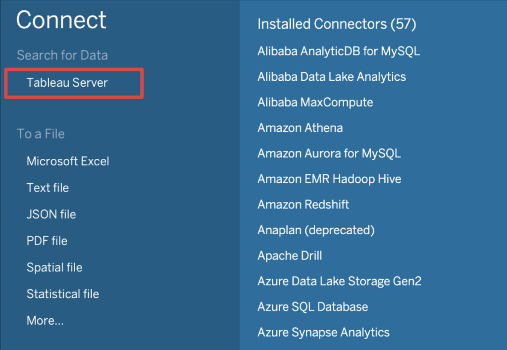 17. Connecting to a server in Tableau desktop
