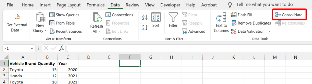 2.1.consolidate data in excel example