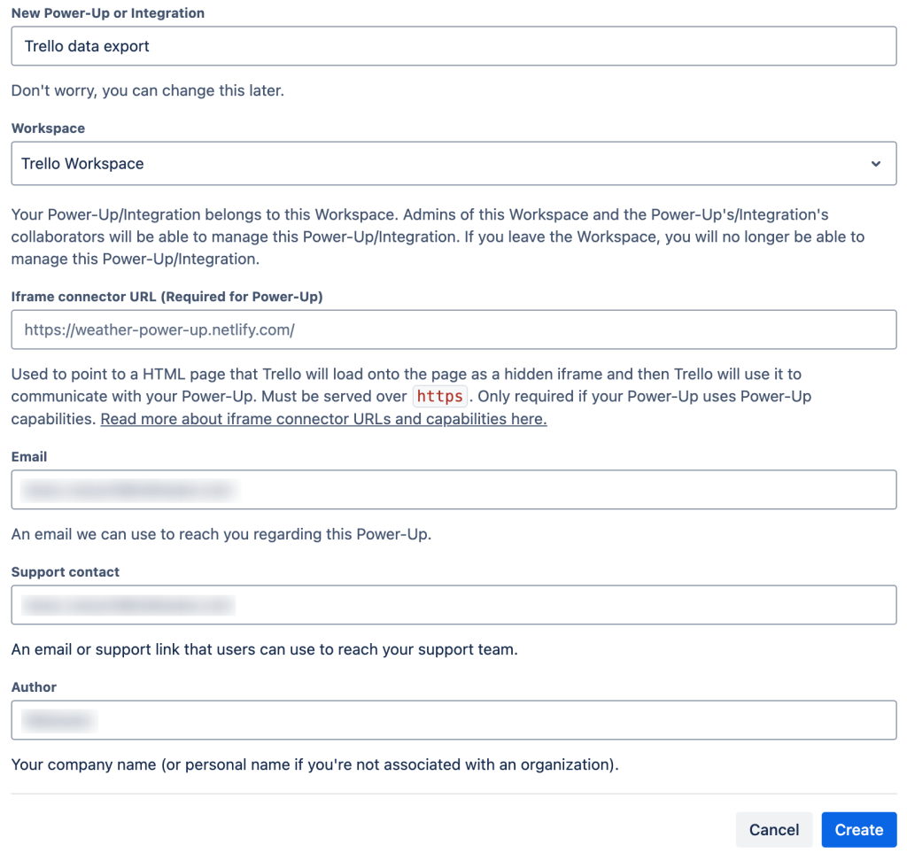 2.2. Adjusting settings when creating a new Trello integration