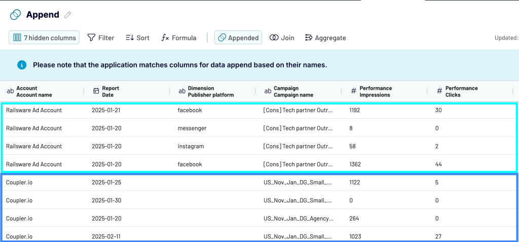 2.4 coupler consolidate cloud sources excel