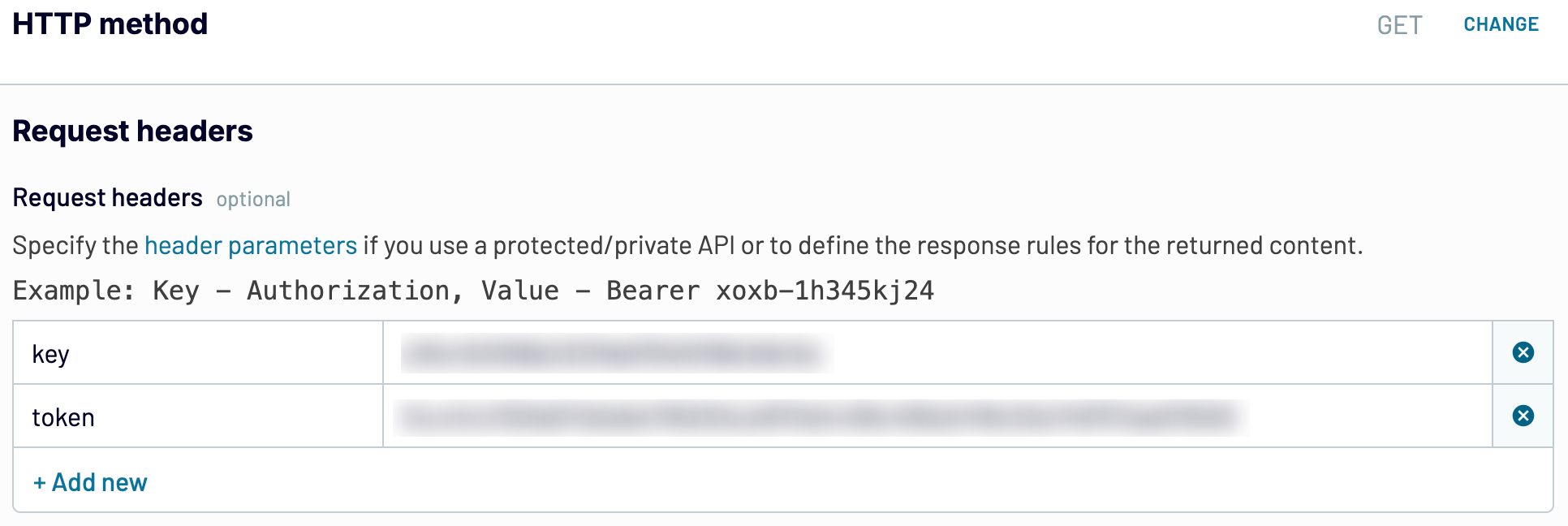2.6. Filling out the request headers to export data from Trello API with Coupler.io