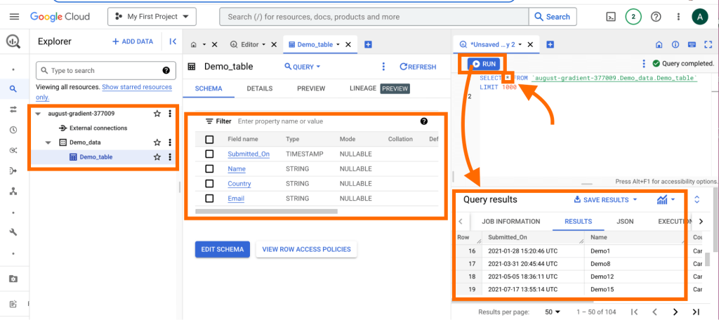 22 verify data in bigquery