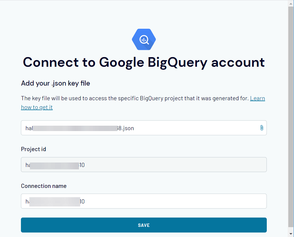 7 add json key to connect bigquery account