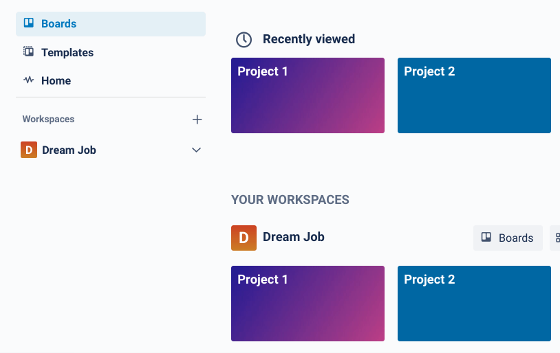 Choose Trello boards
