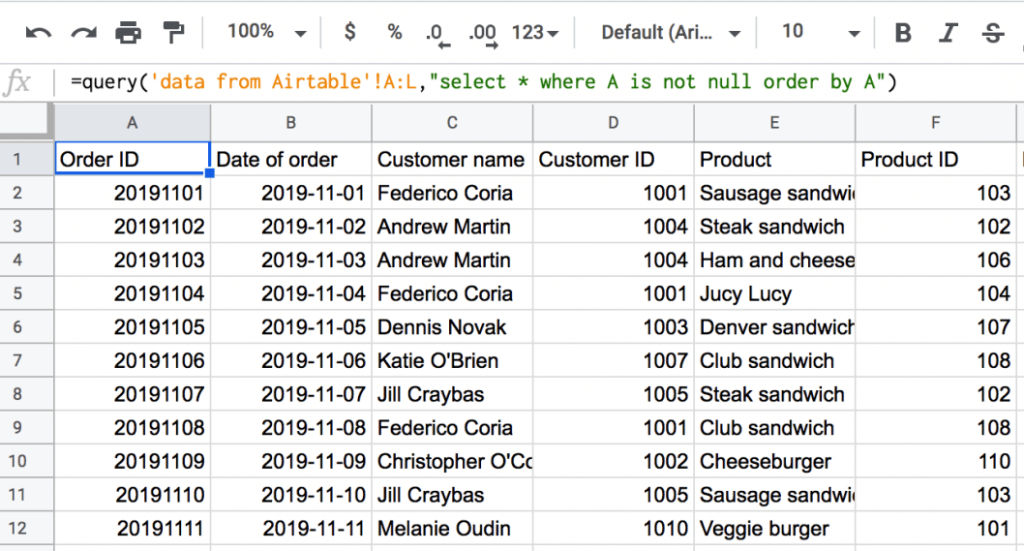 11 order by ascending
