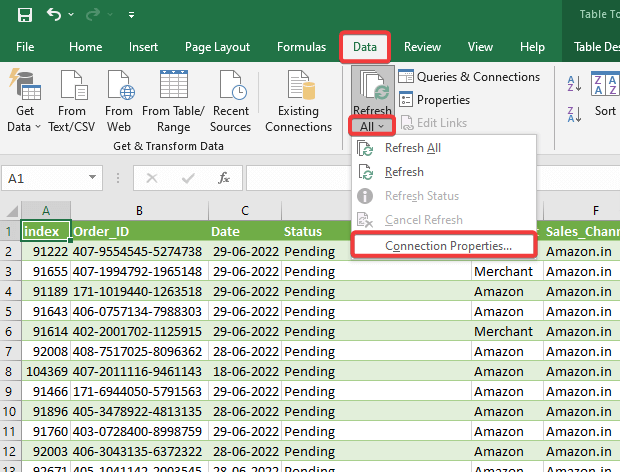 14 connection properties option