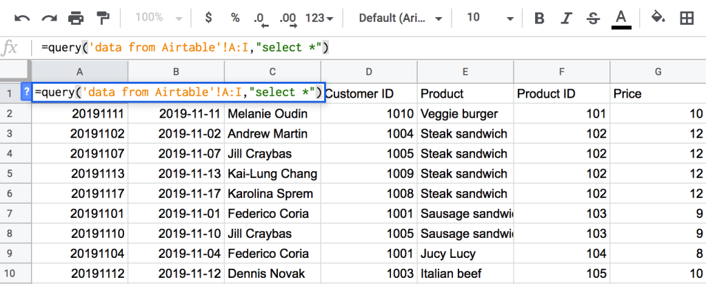 1 select all example