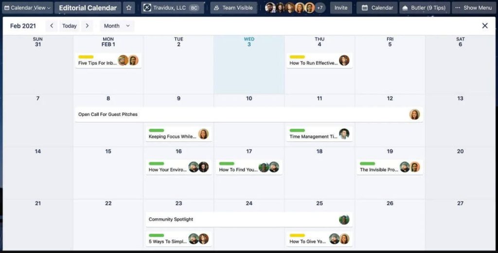 2.Calendar Trello