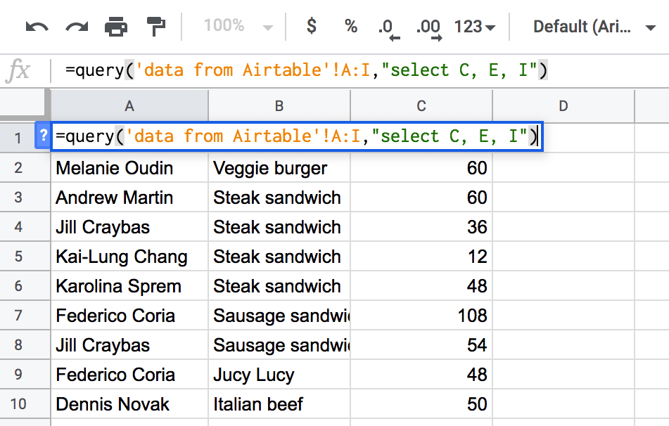 2 select multiple cols