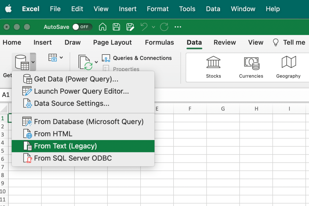 7. Excel import as CSV 1