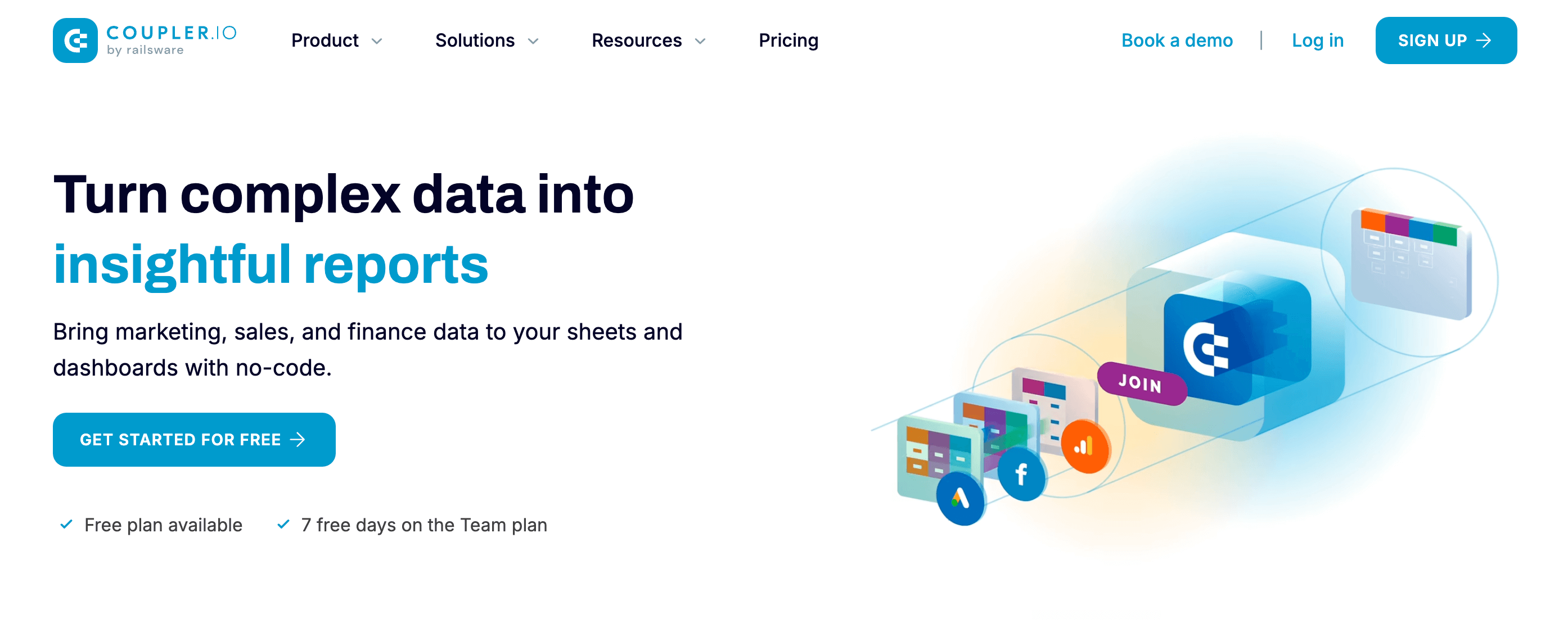 Coupler.io pantalla trello reporting