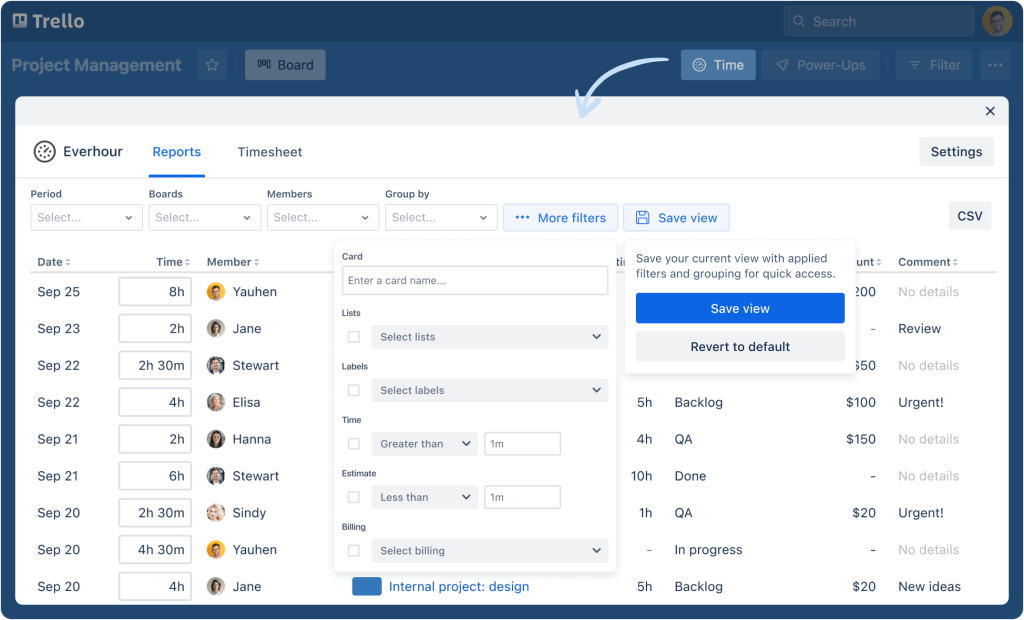(powerup)2.2 everhour trello reporting