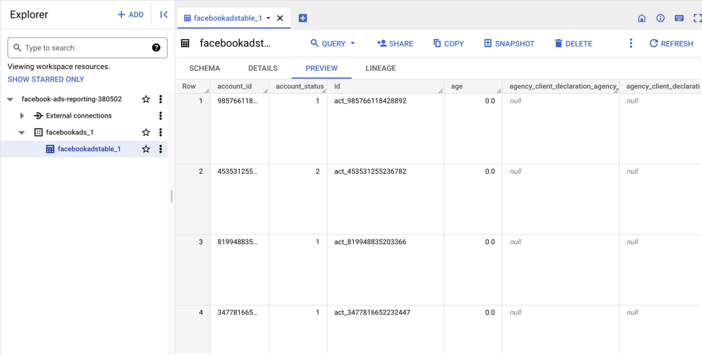 10 bigquery data preview