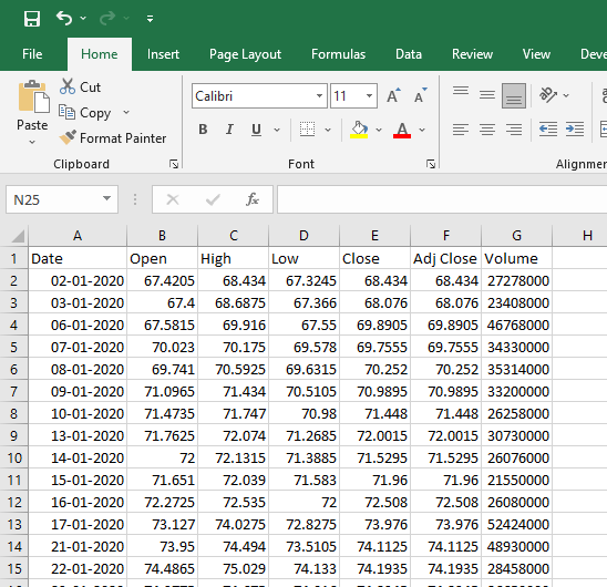 19 yahoo finance to excel via python