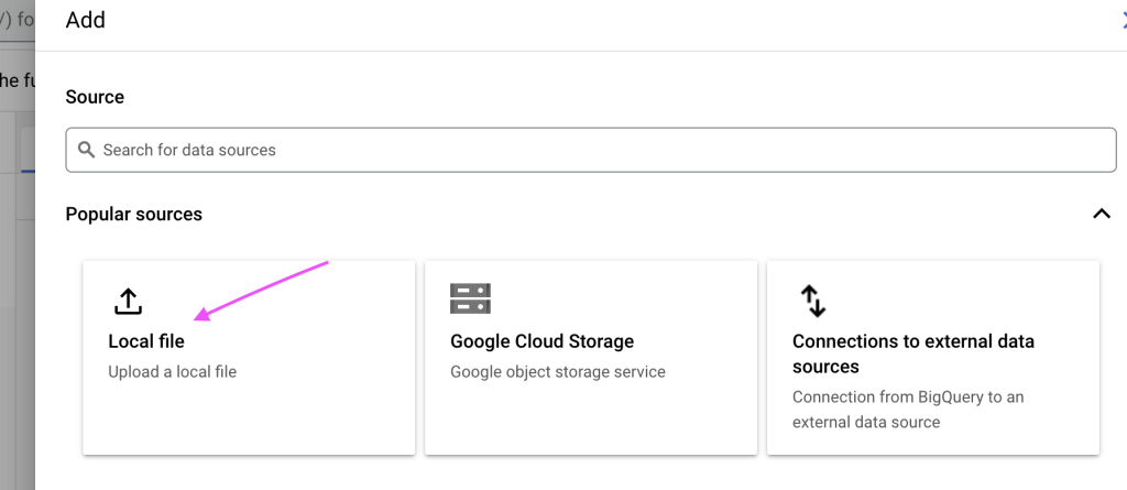 4 upload data local file