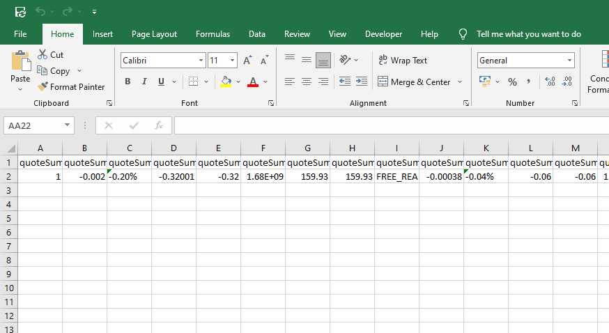 5 yahoo finance data exported to excel
