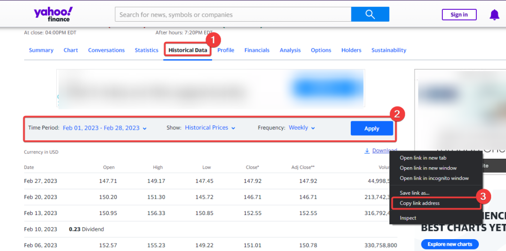 9 export table from yahoo finance to excel via power query