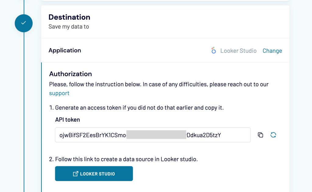 14. Google Sheets to Looker Studio API token