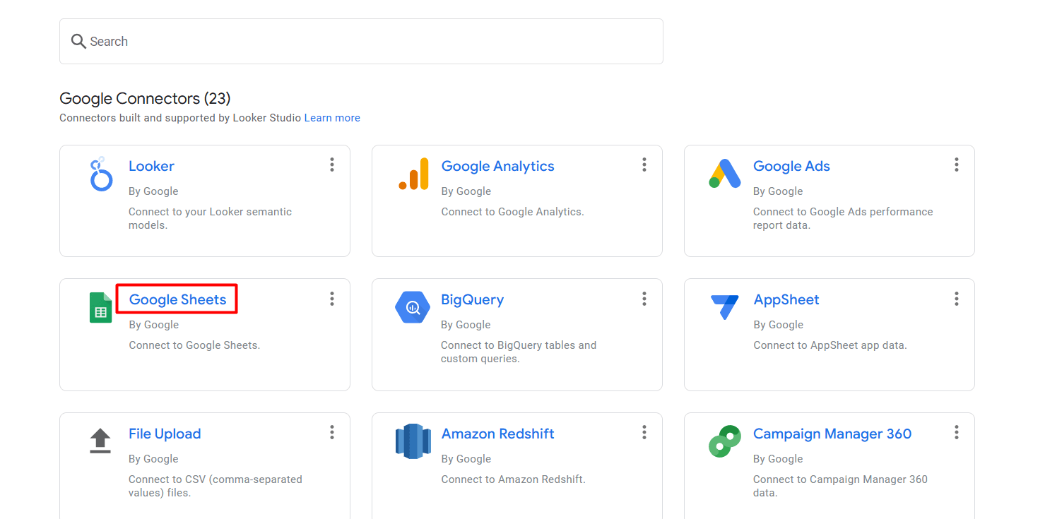 connecteur google sheets