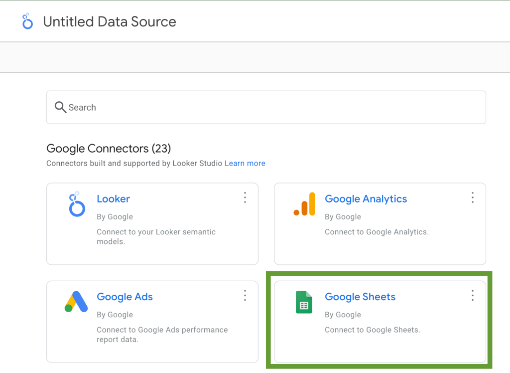 2. Connect Google Sheets to Looker Studio