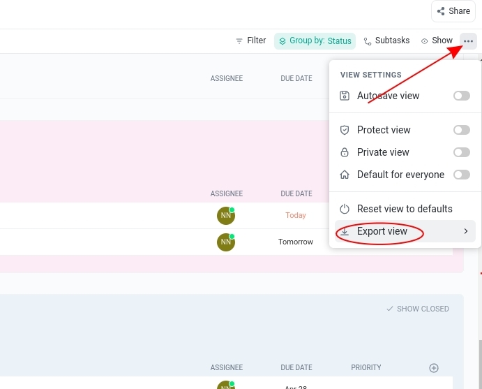 2.Manual export step2