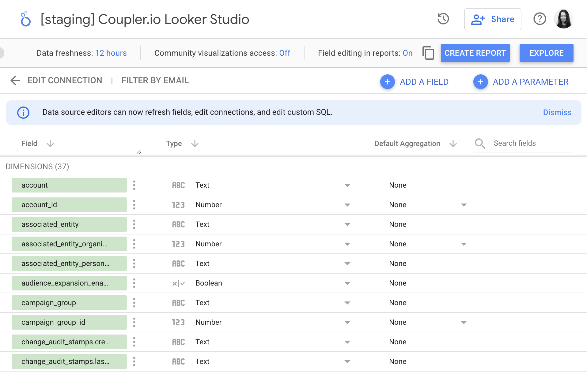 22 datos importados de coupler