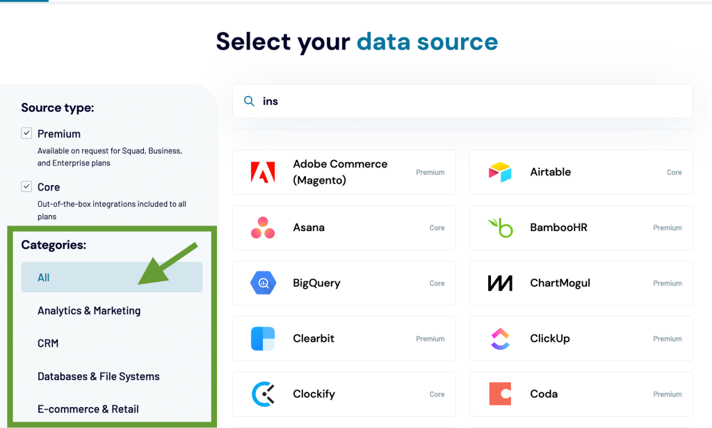 3. Coupler.io data sources