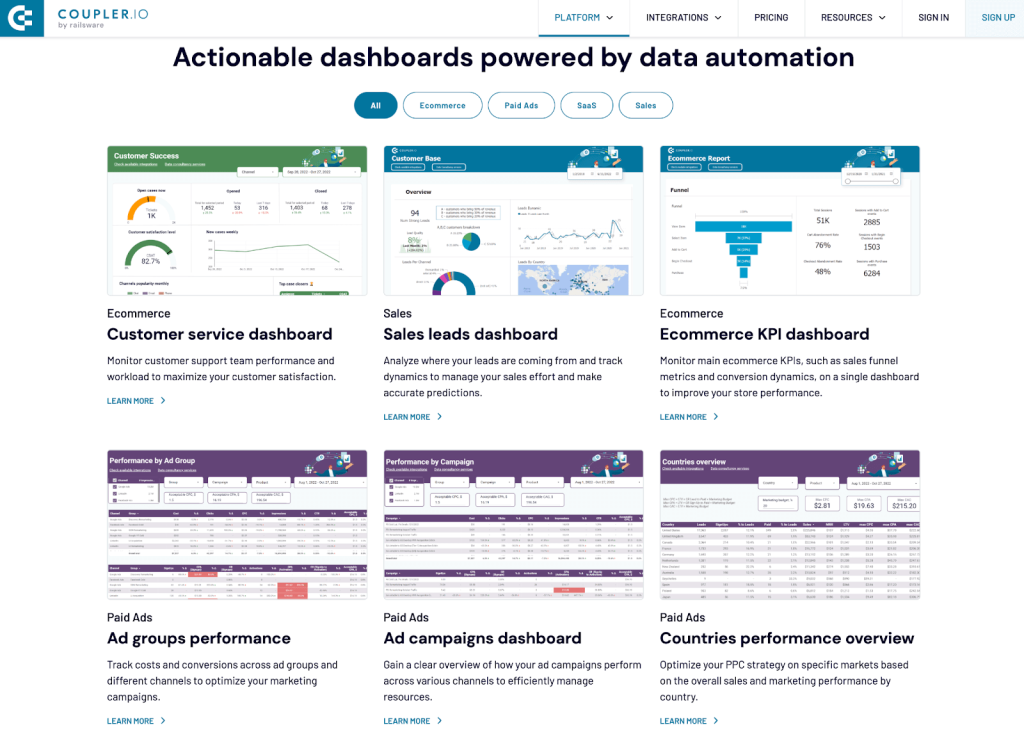 6 dashboards
