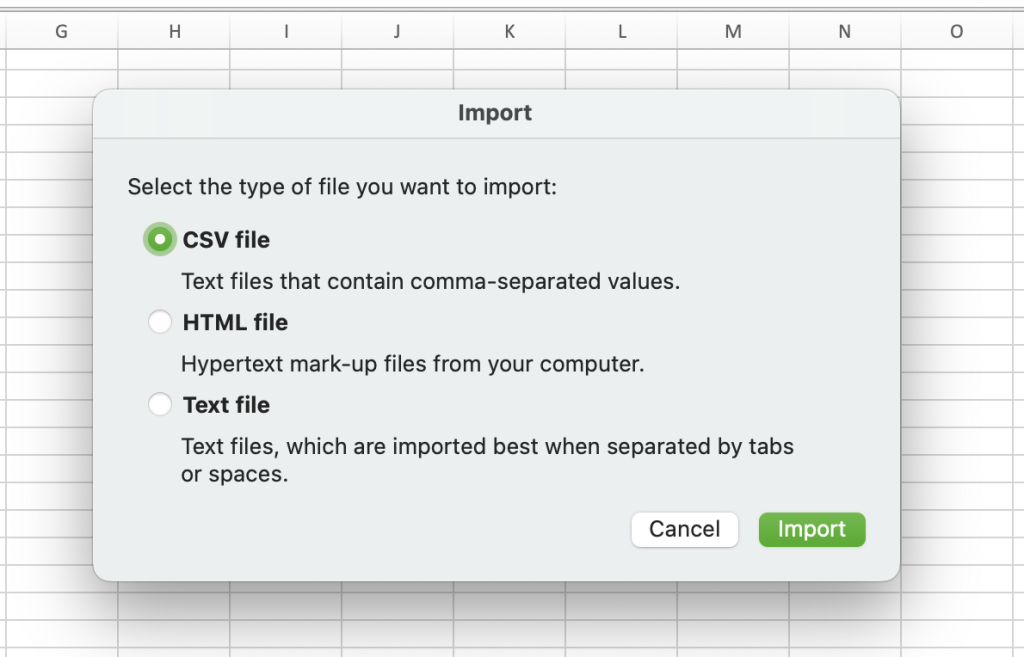 7.manual CSV import