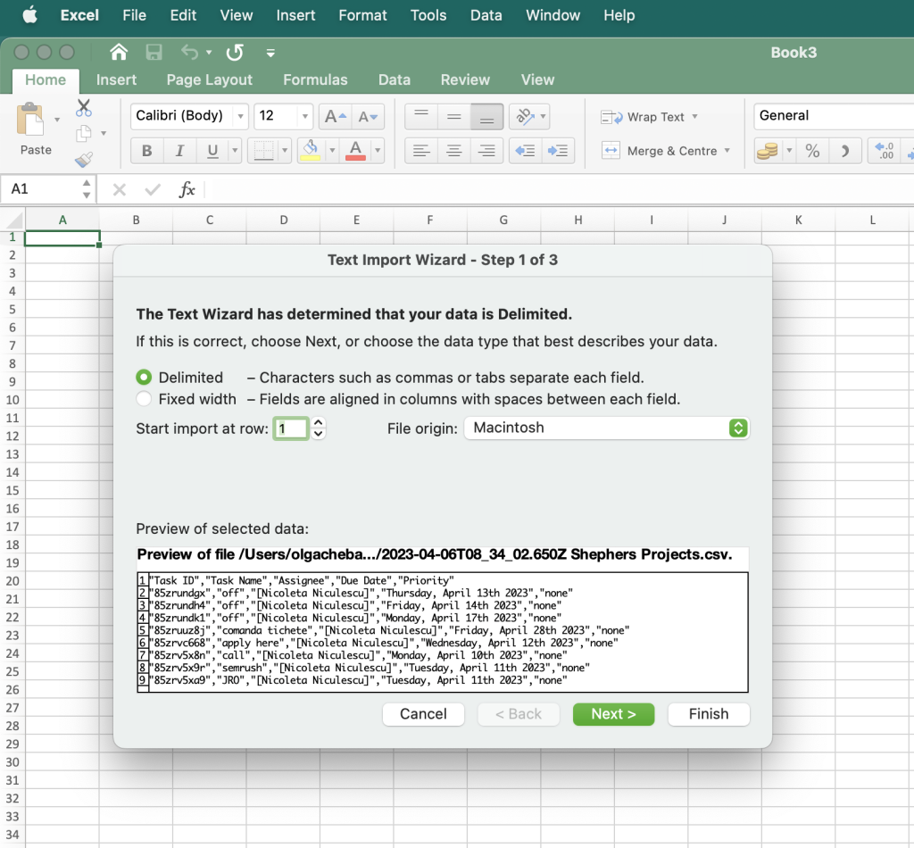 8. manual export csv