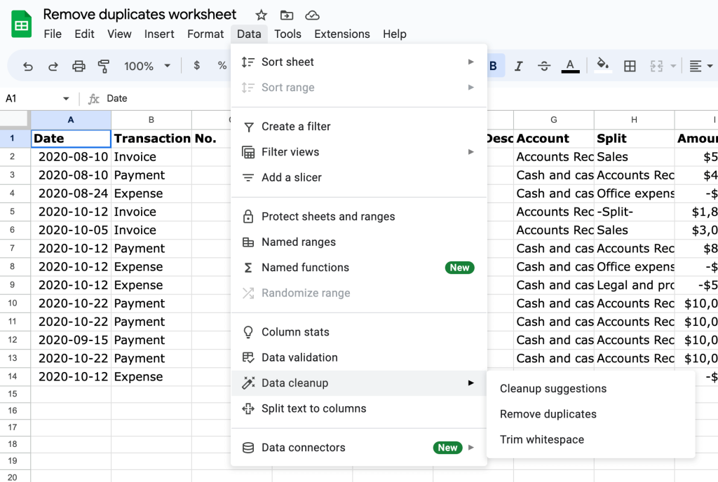 Remove duplicates worksheet Google Sheets 2023 05 16 08 47 29 3