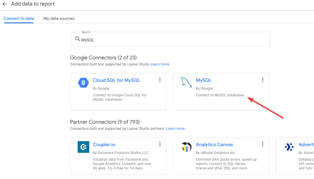 14 native mysql connector in looker studio