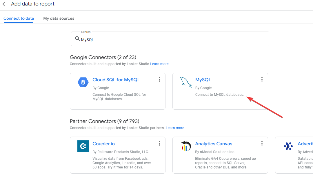 14 conector mysql nativo en looker studio