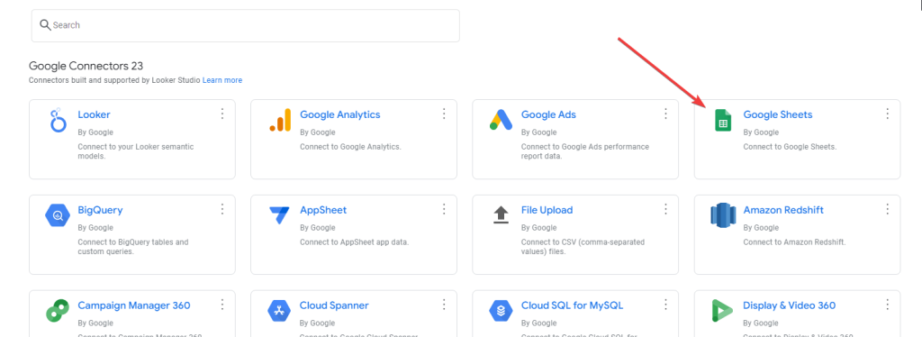 18 looker studio select google sheets as source