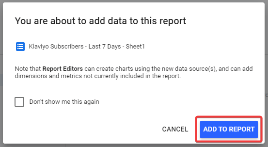 20 add klaviyo data to looker studio report