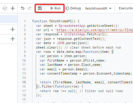27 save and execute apps script
