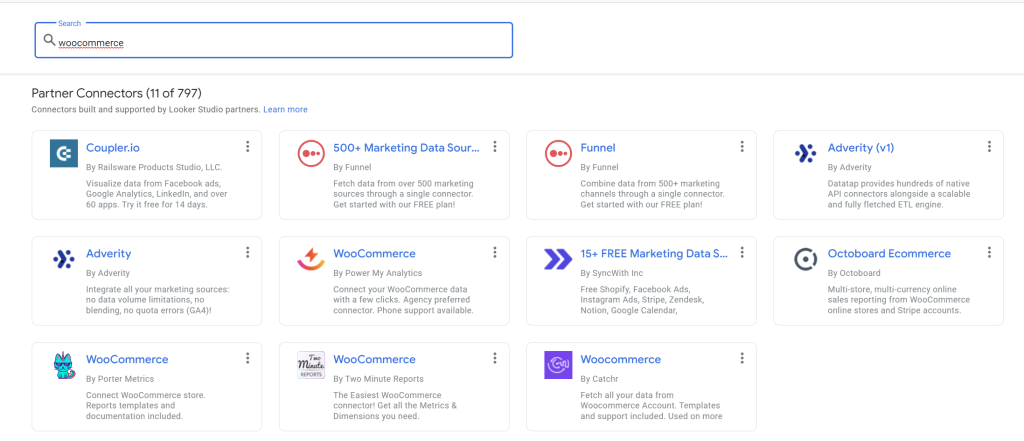 3.5 other woocommerce looker studio connectors