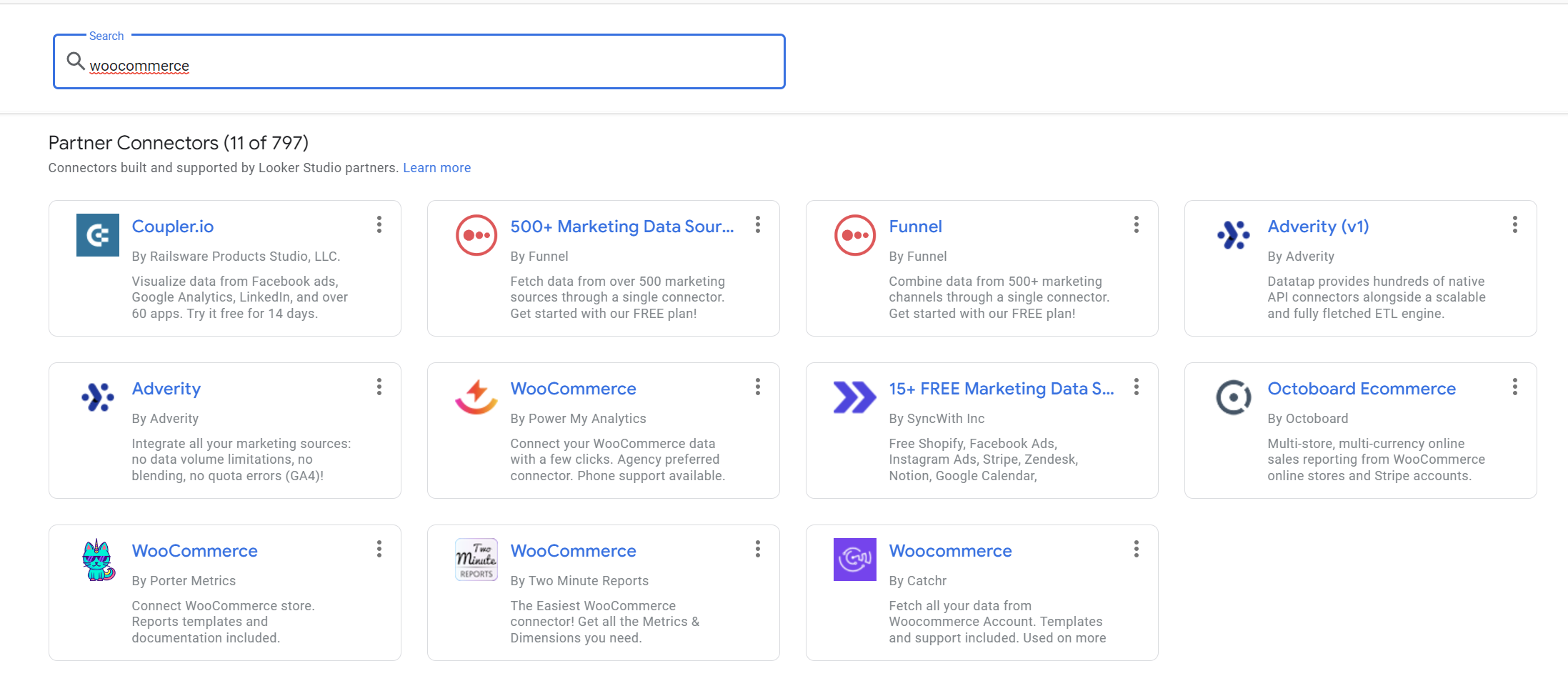 3.5 otros conectores de looker studio para woocommerce
