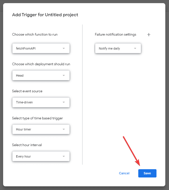 30 create a time based trigger to automate klaviyo looker studio connection