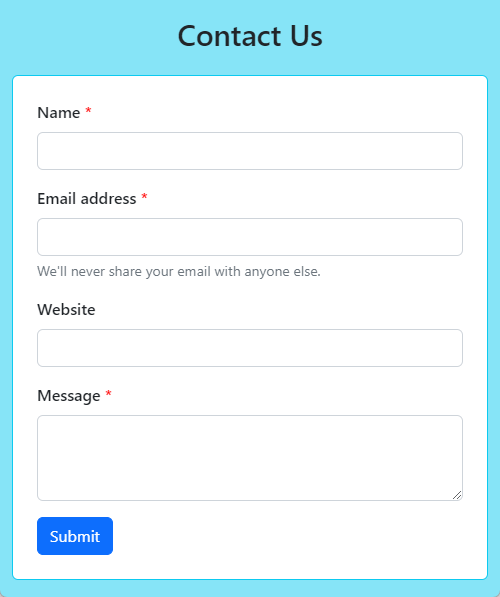 Figure 4.2.3. The HTML form in progress