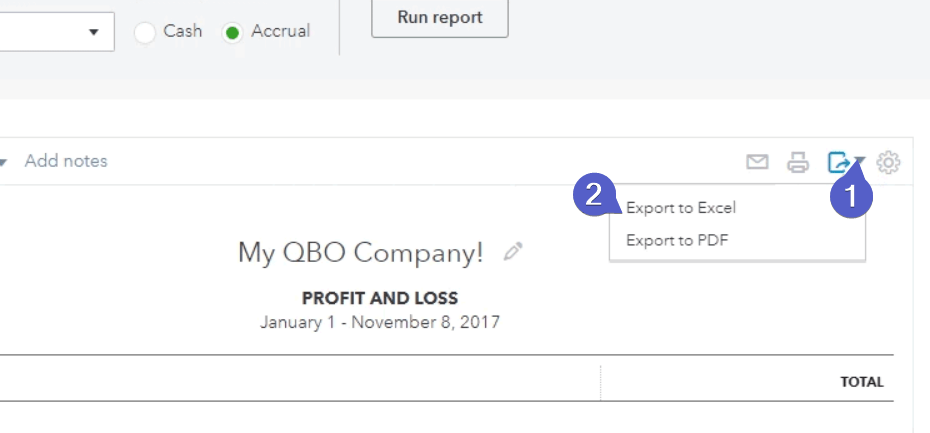 Image 12 QB export to Excel