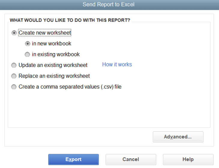 Image 14 QB Excel export options in spreadsheets