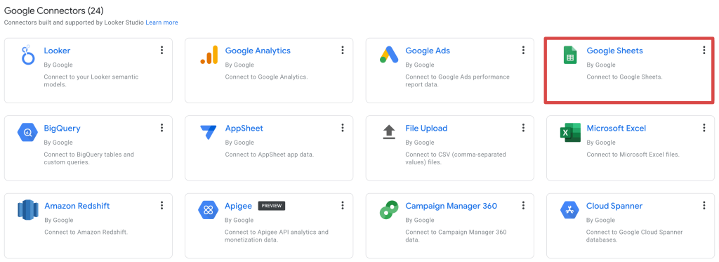 14 Google Sheets connector