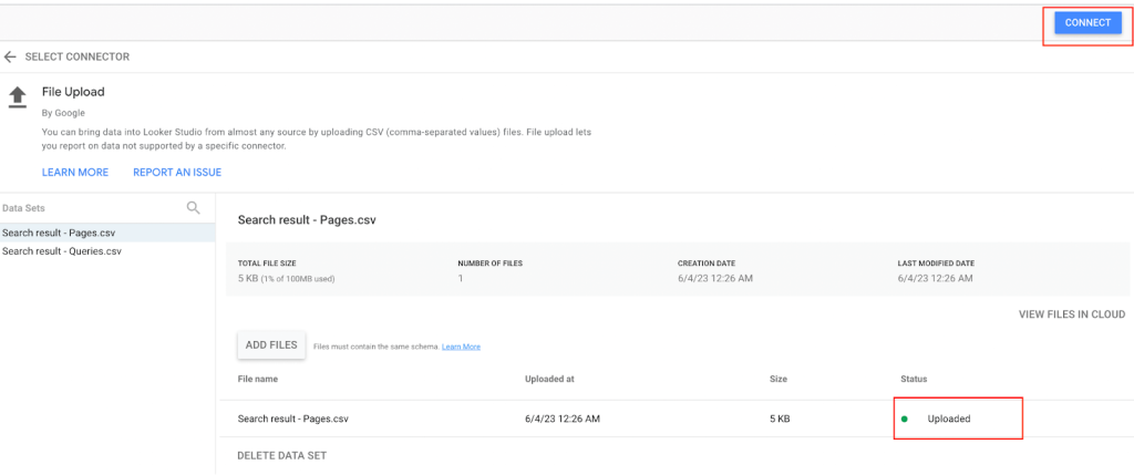 15 upload status