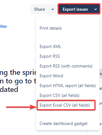 21 export issues manually from jira to excel