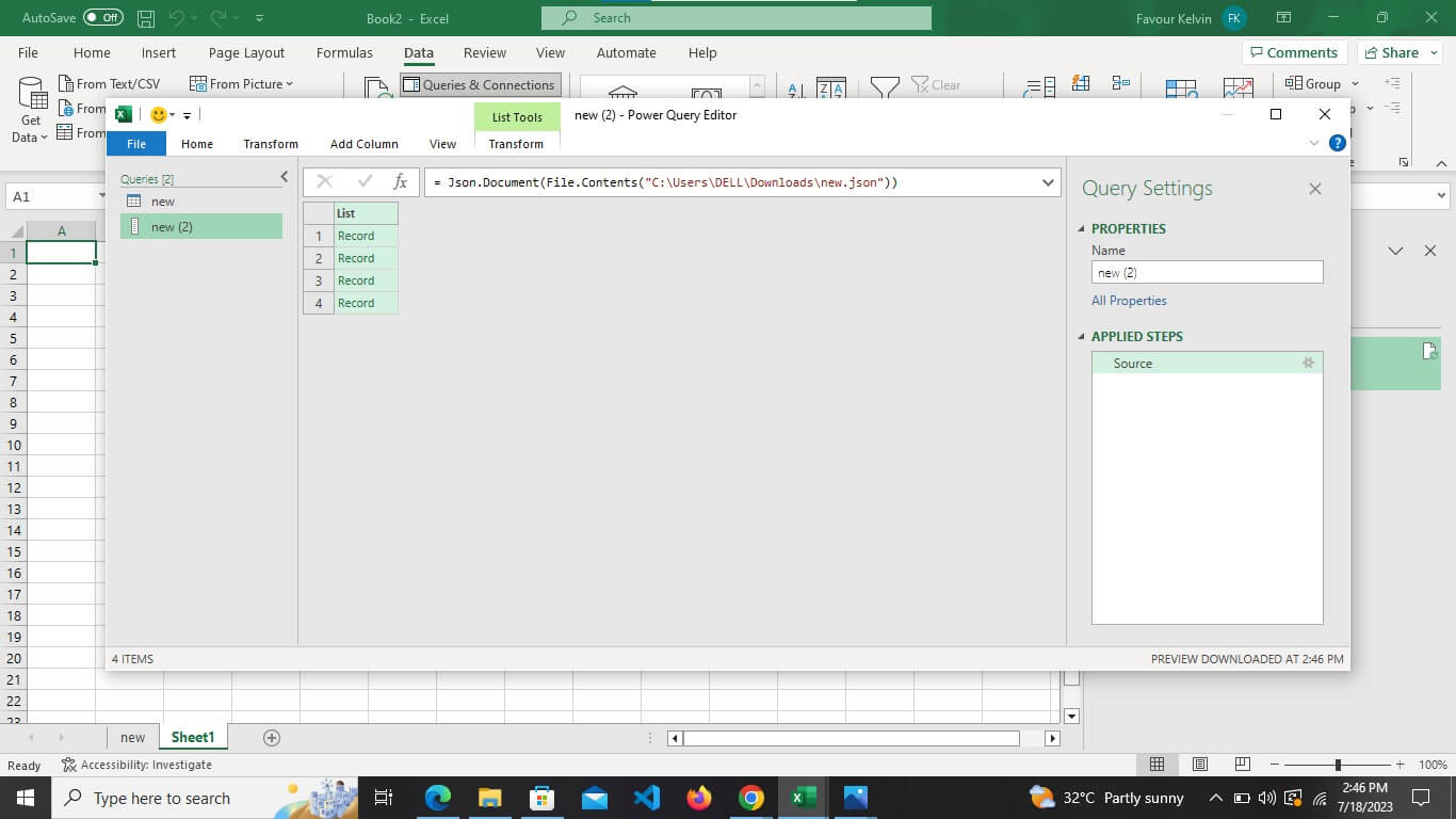 power query editor web