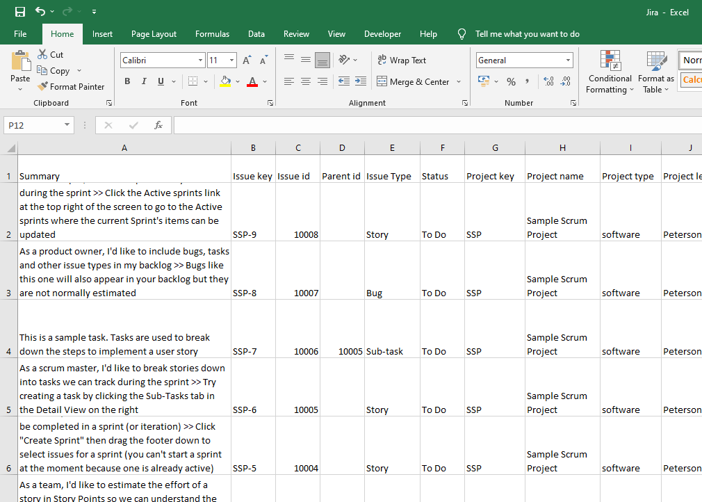 22 jira to excel manual export via csv