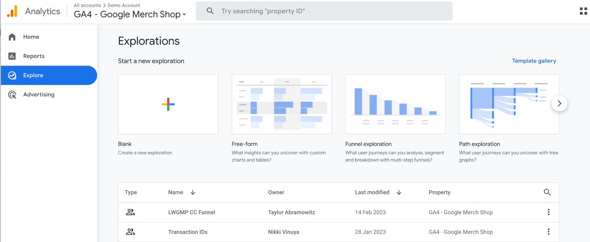ga4 explore reports overview