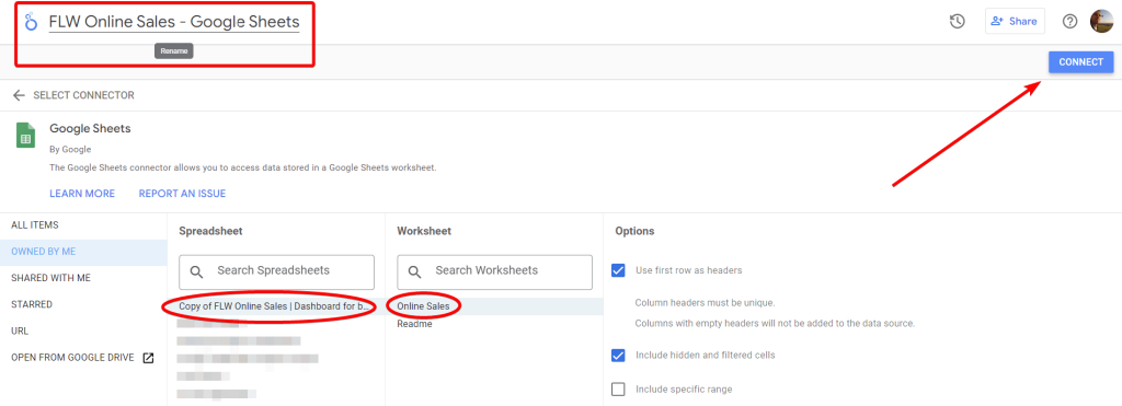 Figure 11. Configuring the data source
