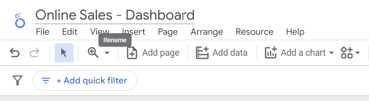 Figure 18. Renaming the report title